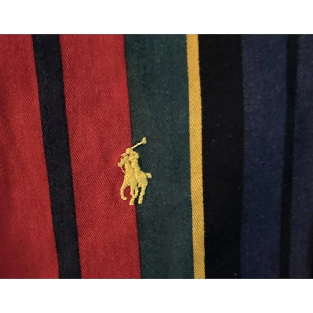 Ralph Lauren Vintage Button Down Shirt Mens XL Vertical Stripes 100% Cotton Pony - Picture 3 of 5